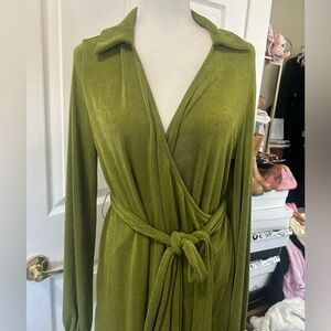 70s inspired green dress